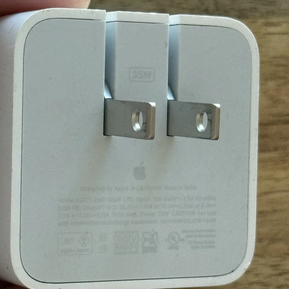 OEM Apple Dual USB-C Port 35W Power Adapter A2571 MW2H3AM/A Compact USED Genuine